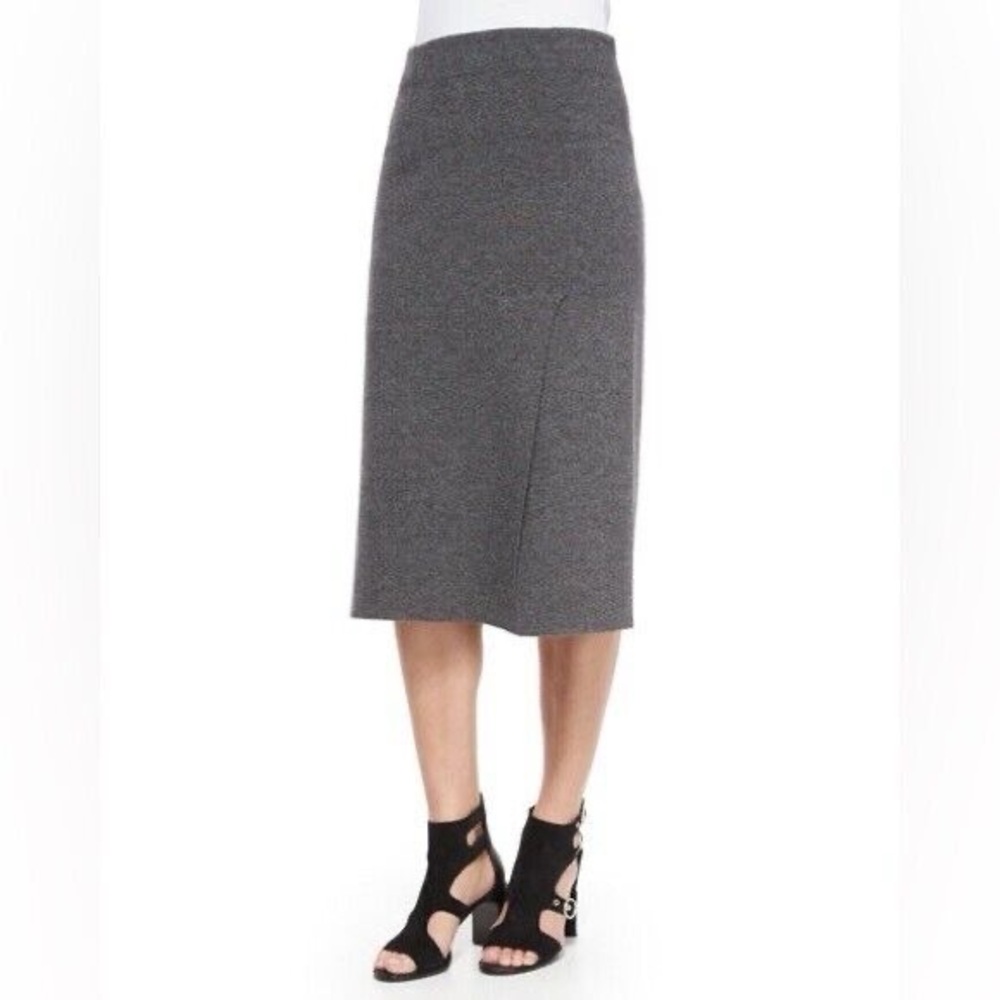 Rag & Bone women Midi Skirt Alanna Wool Blend Gray Full Pencil Pull On S Split